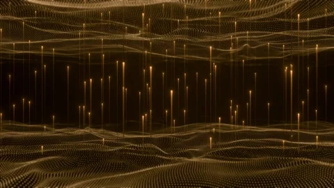 Techno background with glowing particles loop animated Stock Footage 318295627