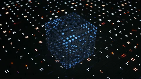 Techno blocks seamless loop 3D render animation Stock Footage 166438235