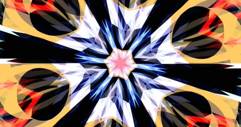 Techno Blue Red Abstract Triangle Multi Lines Palette Pattern Kaleidoscope Stock Footage 141879547