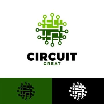 Techno circuit icon logo design template Stock Illustration