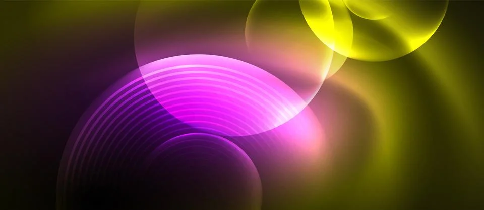 Techno concept with neon circles geometric design. Vector Illustration For Stock Illustration