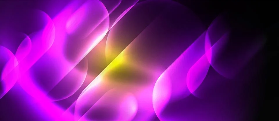 Techno concept with neon circles geometric design. Vector Illustration For Stock Illustration