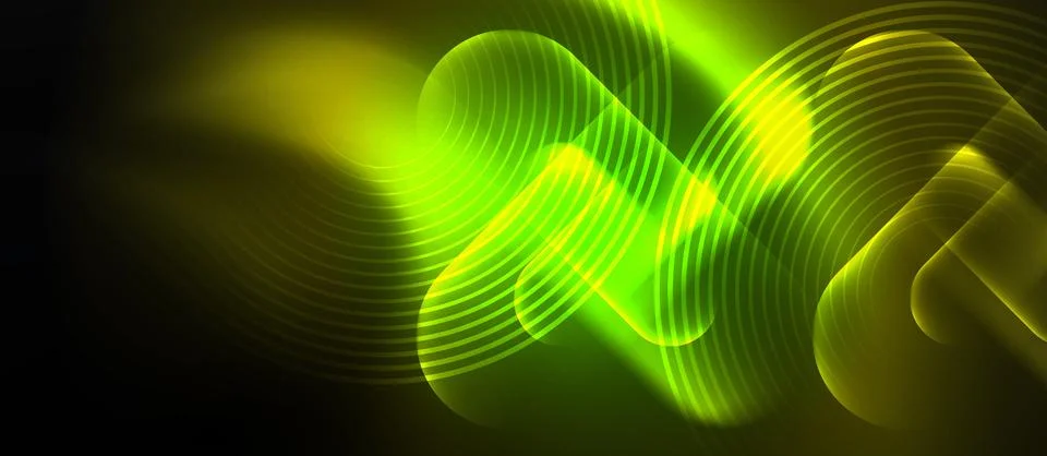 Techno concept with neon circles geometric design. Vector Illustration For Stock Illustration