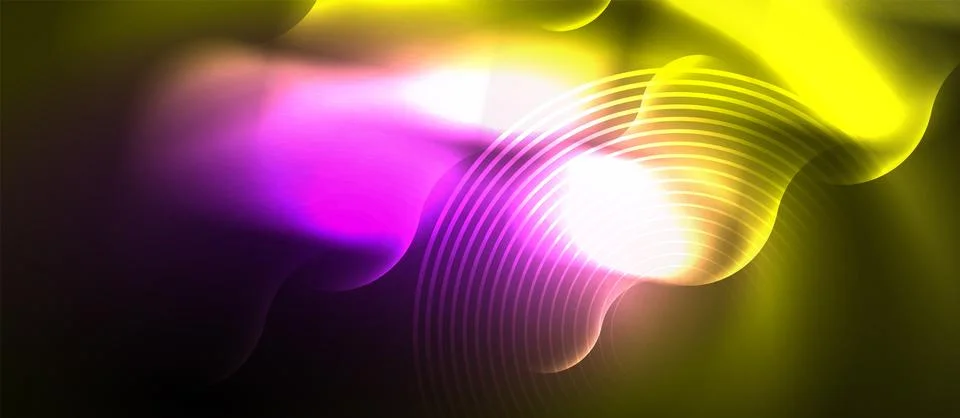 Techno concept with neon circles geometric design. Vector Illustration For Stock Illustration