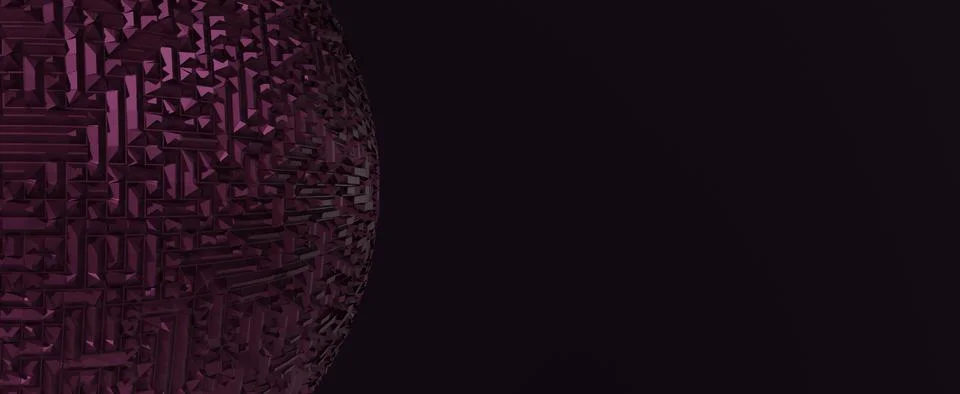 Techno crystal sphere dark background Stock Illustration