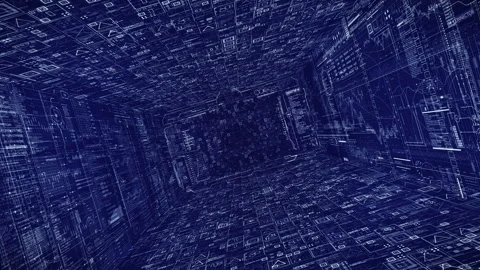Techno Cyberspace HUD intro. Stock Footage 88293035