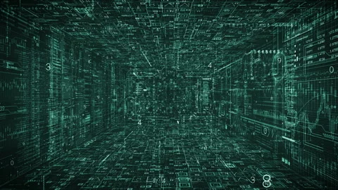 Techno Cyberspace Tunnel. Stock Footage 88318946