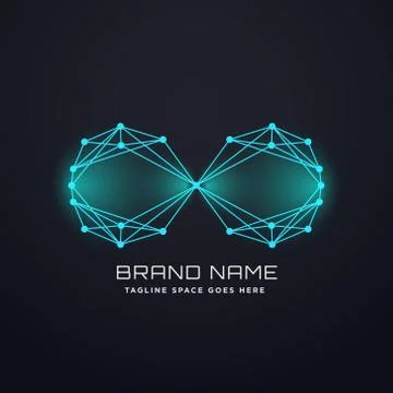 Techno digital infinity logo design concept Stock Illustration