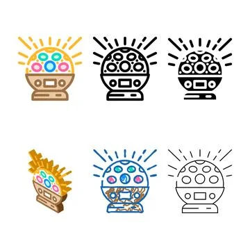 Techno disco party color variants icon vector Stock Illustration