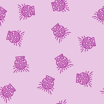 Techno disco party line vector seamless pattern 스톡 일러스트