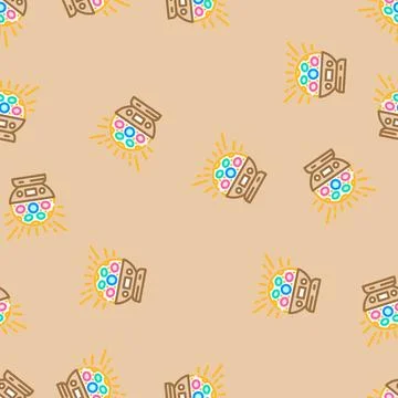 Techno disco party vector seamless pattern Stock Illustration