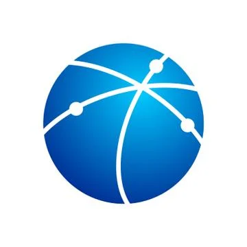 Techno Edgy Communication Path Circular Symbol Logo Design Stock Illustration