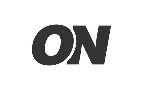 ON Techno Editable Font Logo For Corporate Branding. Bold, Futuristic Desig.. Illustrazione stock