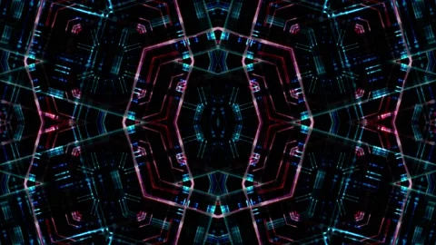 Techno Electric Complex Tile Pattern Loop Background Stock Footage 146773631