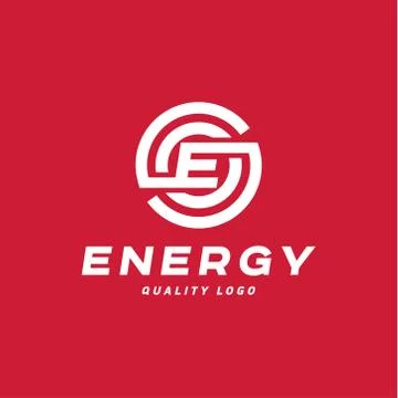 Techno energy sign with letter E vector style flat art Stock Illustration