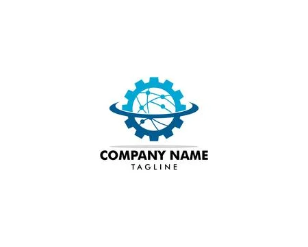 Techno Gear Logo Template Design Stock Illustration