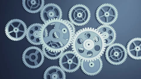 Techno gears. loopable rotation. 3d geometric cogwheel modern mechanism Video stock 157809687