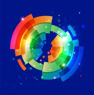 Techno geometric vector circle Stock Illustration
