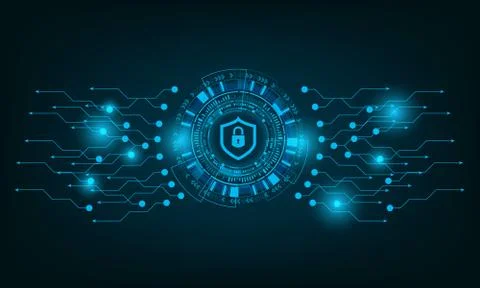 Techno Geometric Vector Curve Modern Security concept banner. Stock Illustration