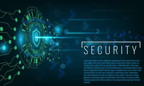 Techno Geometric Vector Curve Modern Security concept banner. Stock Illustration
