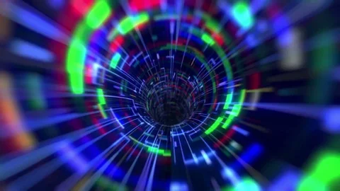 Techno Glitch Digital Tunnel VJ Loop Video stock 80992560