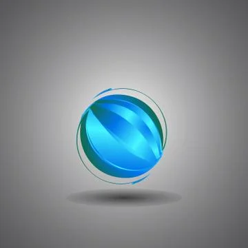 Techno globe,internet, technology world logo Stock Illustration