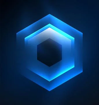 Techno glowing glass hexagons vector background イラスト素材