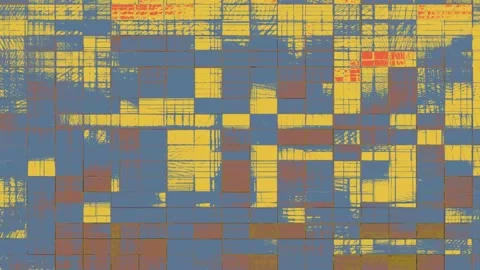 Techno Grid Flux - Color Variations Glitch Abstract Light Patterns Stock Footage 296184914