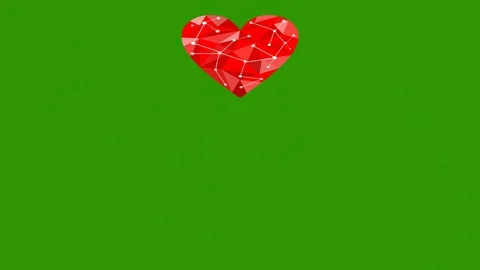Techno heart animation on green screen Stock Footage 123199755