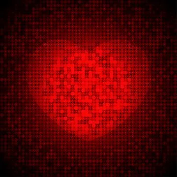 Techno heart background Stock Illustration