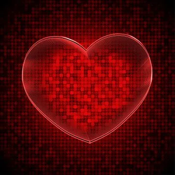 Techno heart background Stock Illustration
