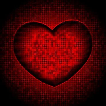 Techno heart background Stock Illustration