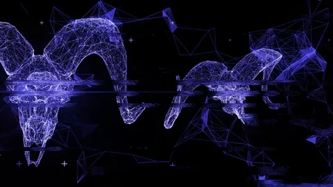 Techno Horned Skull VJ-Loop 3 Vídeos de archivo 120017241