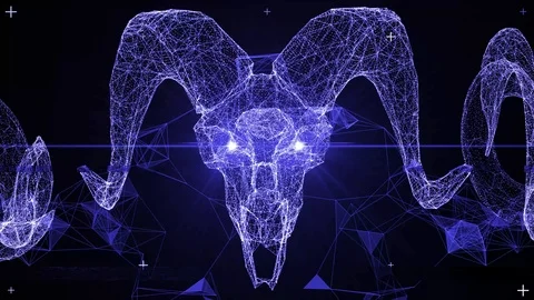 Techno Horned Skull VJ-Loop 2 Vídeos de archivo 120017414