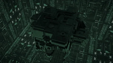 Techno HUD cyberspace With 3D Sci Fi element. Stock Footage 106621154