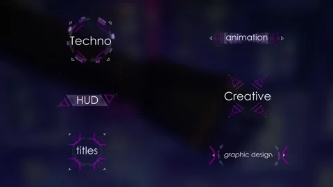 Techno HUD Titles 스톡 After Effects