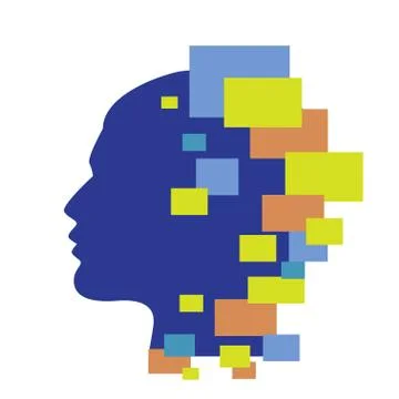Techno human head vector illustration Stock Illustration