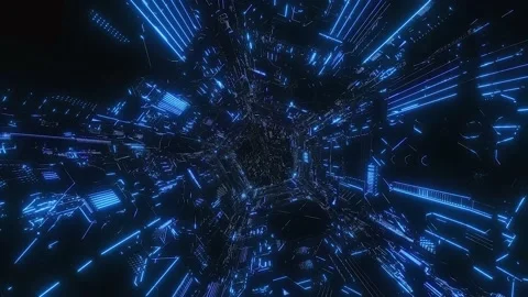 Techno infinity tunnel background loop Stock Footage 158645924