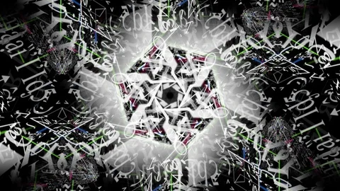Techno Kaleido 1020: A Symmetrical Technology Kaleidoscope Stock Footage 114238016
