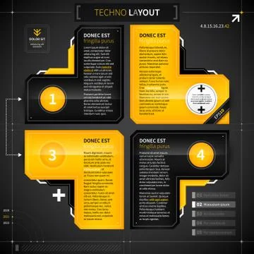 Techno layout with 4 options. Stock Illustration