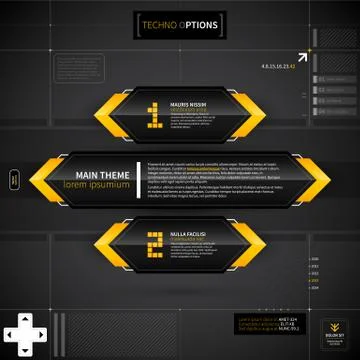 Techno layout with main theme banner and two options. EPS10. Stock Illustration