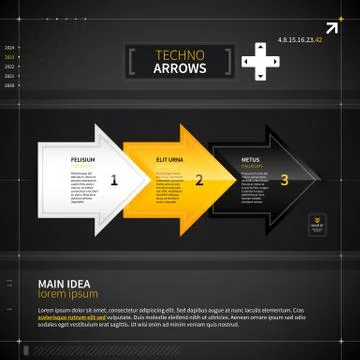 Techno layout with three arrows. EPS10. Stock Illustration