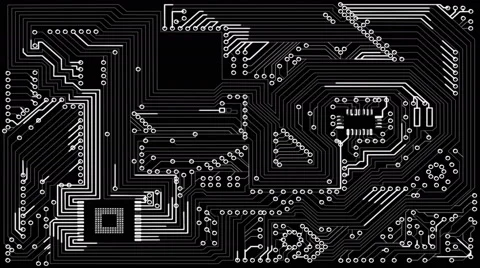 Techno motherboard.Alpha channel. Stock Footage 65780490