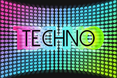 Techno Music Backdrop Stock Illustration