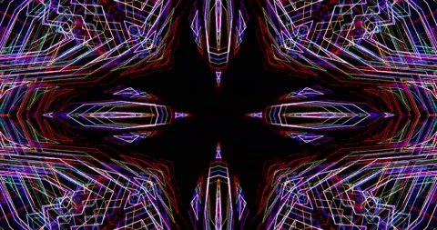 Techno Neon Lines Elegant Geometric Pattern Distorted Loop Background Stock Footage 156420458