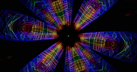 Techno Neon Lines Elegant Geometric Pattern Distorted Loop Background Stock Footage 156421665