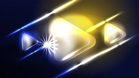 Techno neon triangles with light effects in the dark 스톡 일러스트