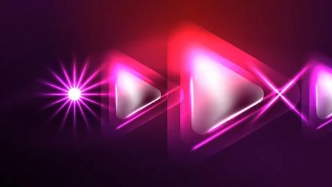 Techno neon triangles with light effects in the dark Illustrazione stock