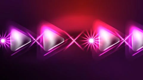 Techno neon triangles with light effects in the dark Stockillustratie