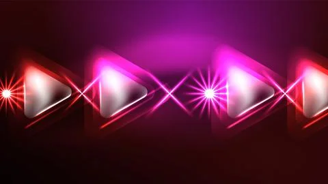 Techno neon triangles with light effects in the dark Stock Illustration